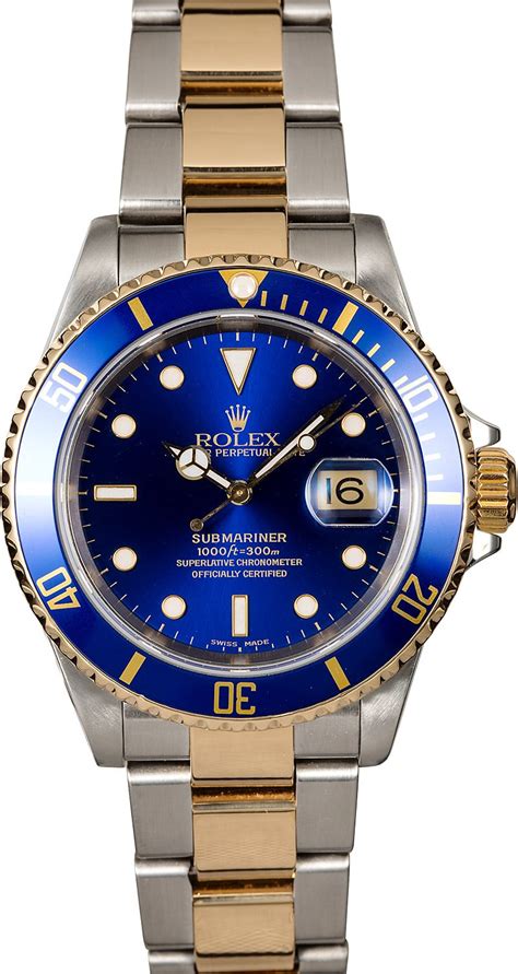 pre owned rolex submariner blue.